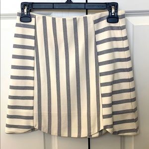 Topshop Striped Giant Scallop Skirt